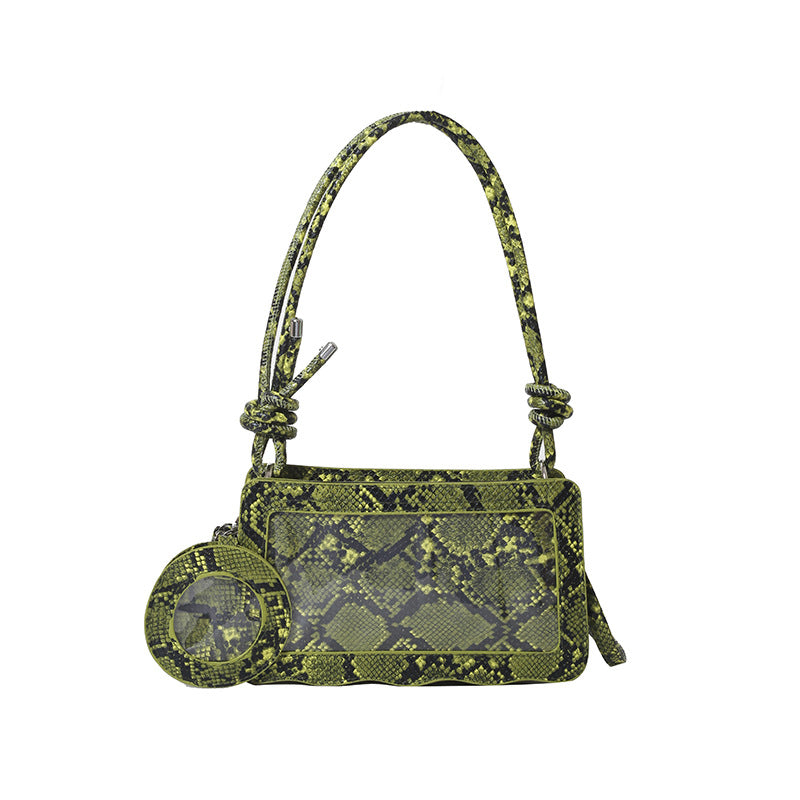 Serpent Embossed Shoulder Bag