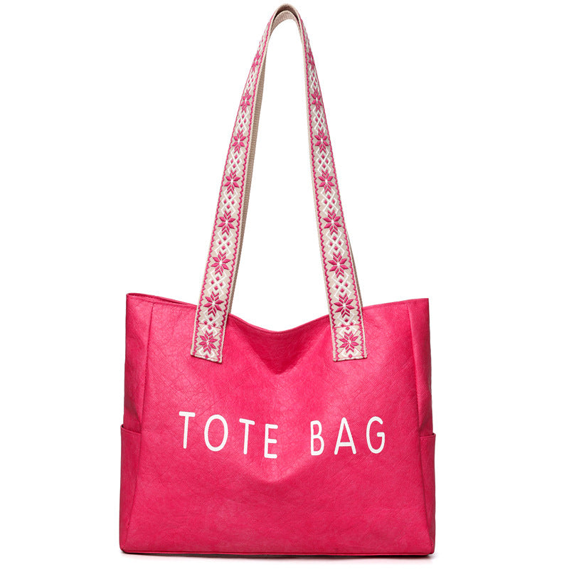 Woven Geometric Straps Tote Bag