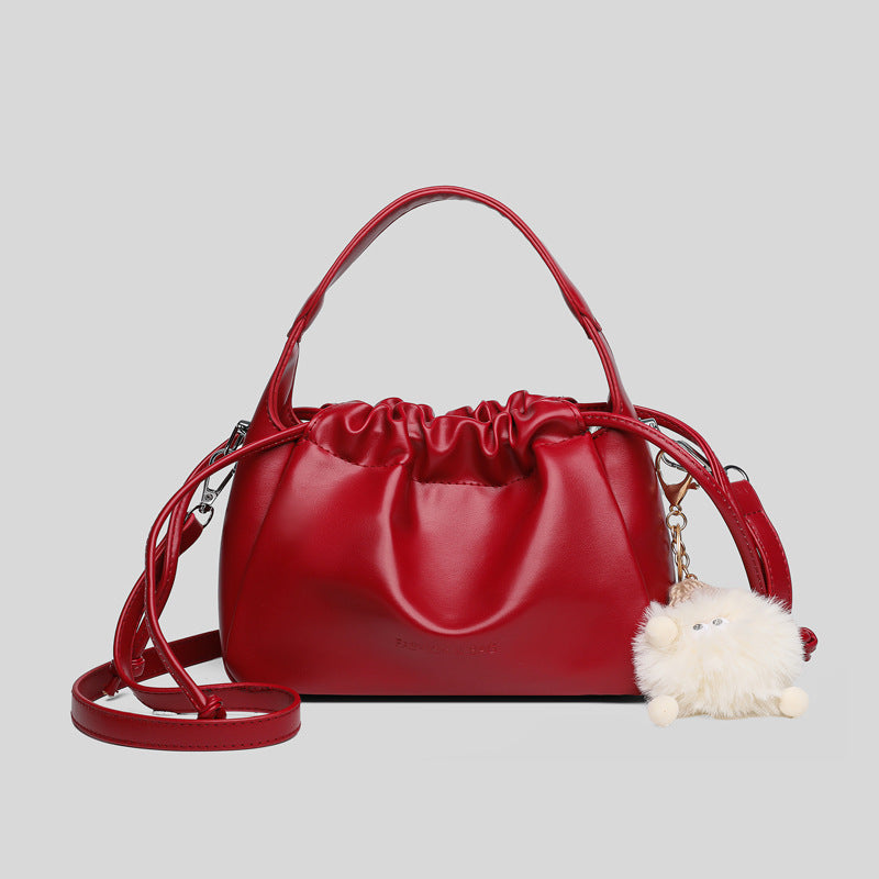 Soft Leather Cloud Pleated Handbag