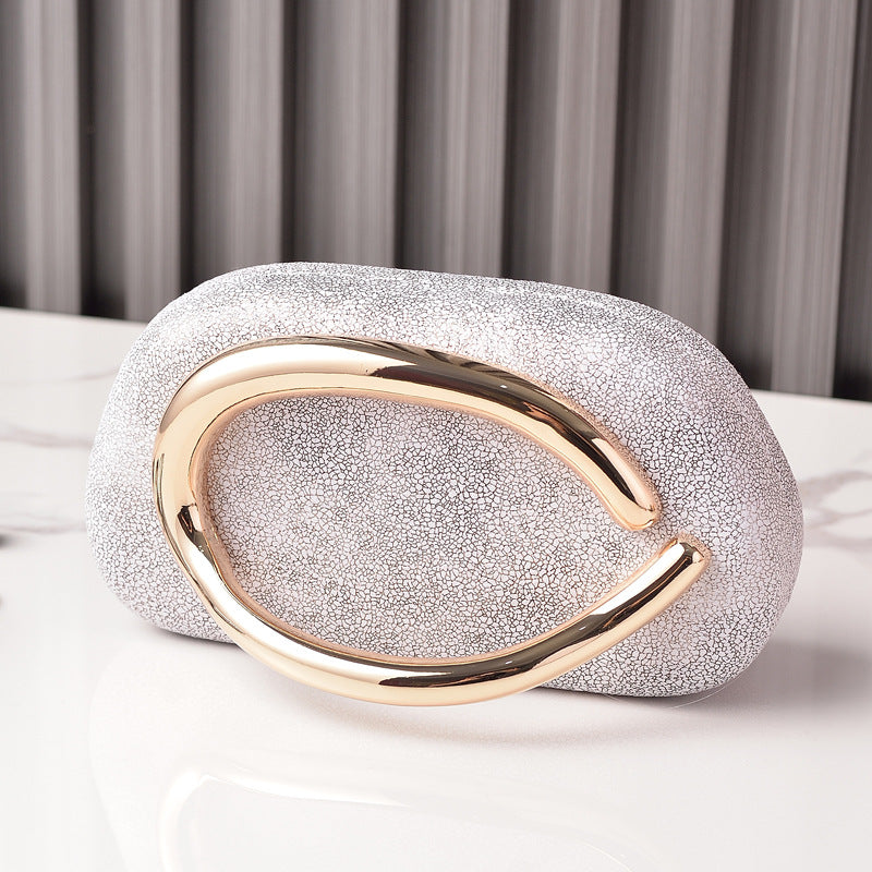 Sculptural Gold Handle Clutch Bag