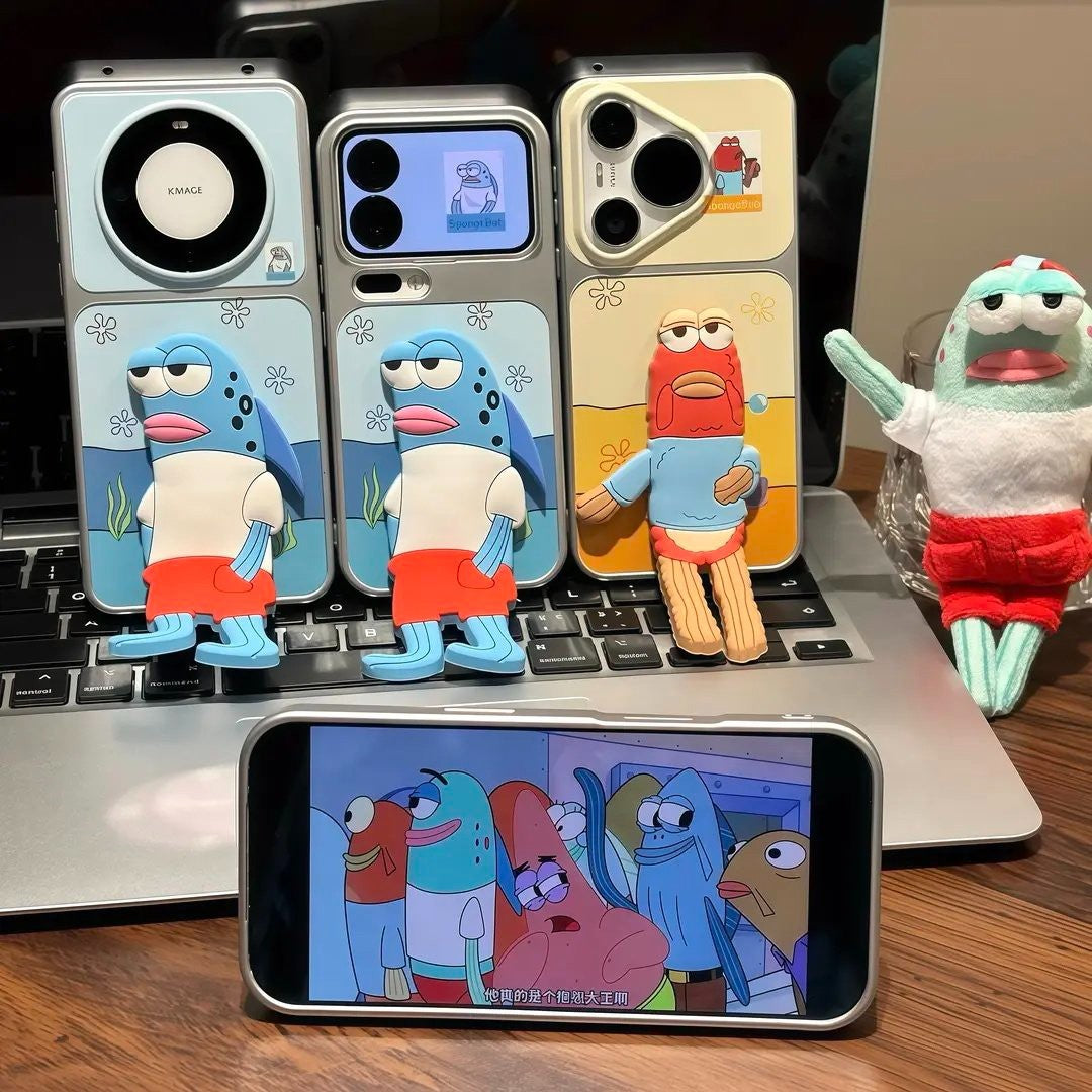 Cute Cartoon Folding Phone Stand Case