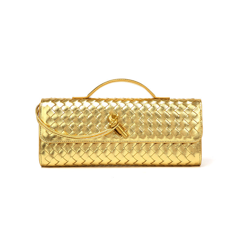 Luxe Weave Baguette Handbag