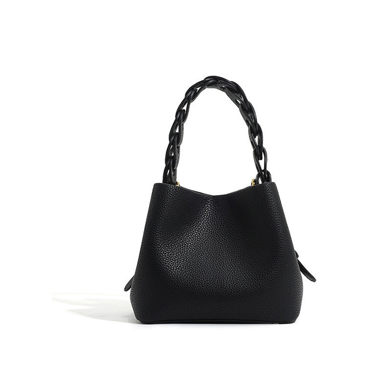 Elegant Soft Leather Bucket Bag For Women