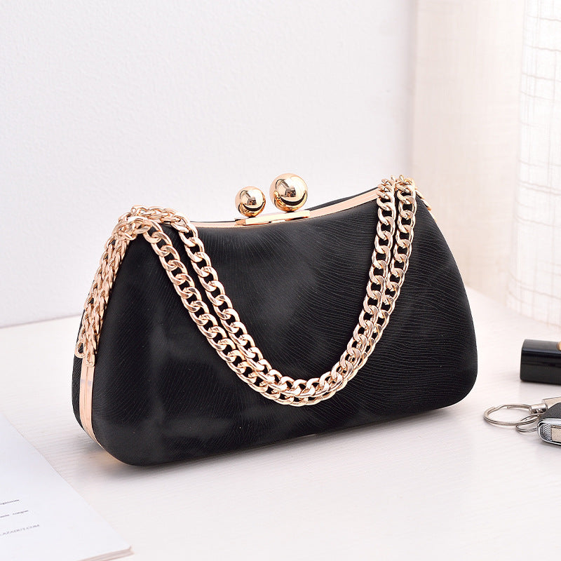 Classic Chic Metal Frame Chain Clutch