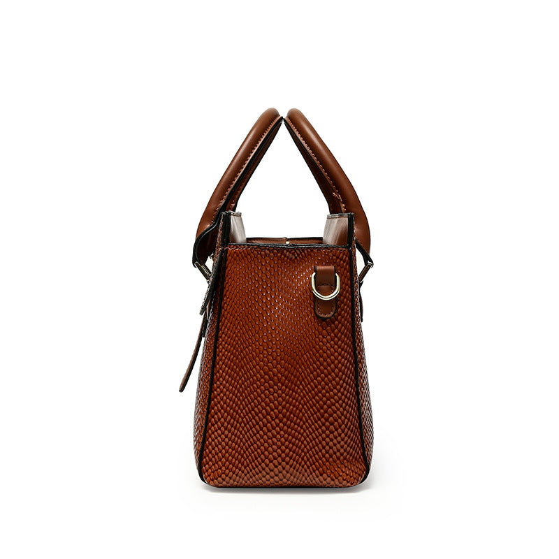 Crocodile Pattern Embossed Large Capacity Handbag