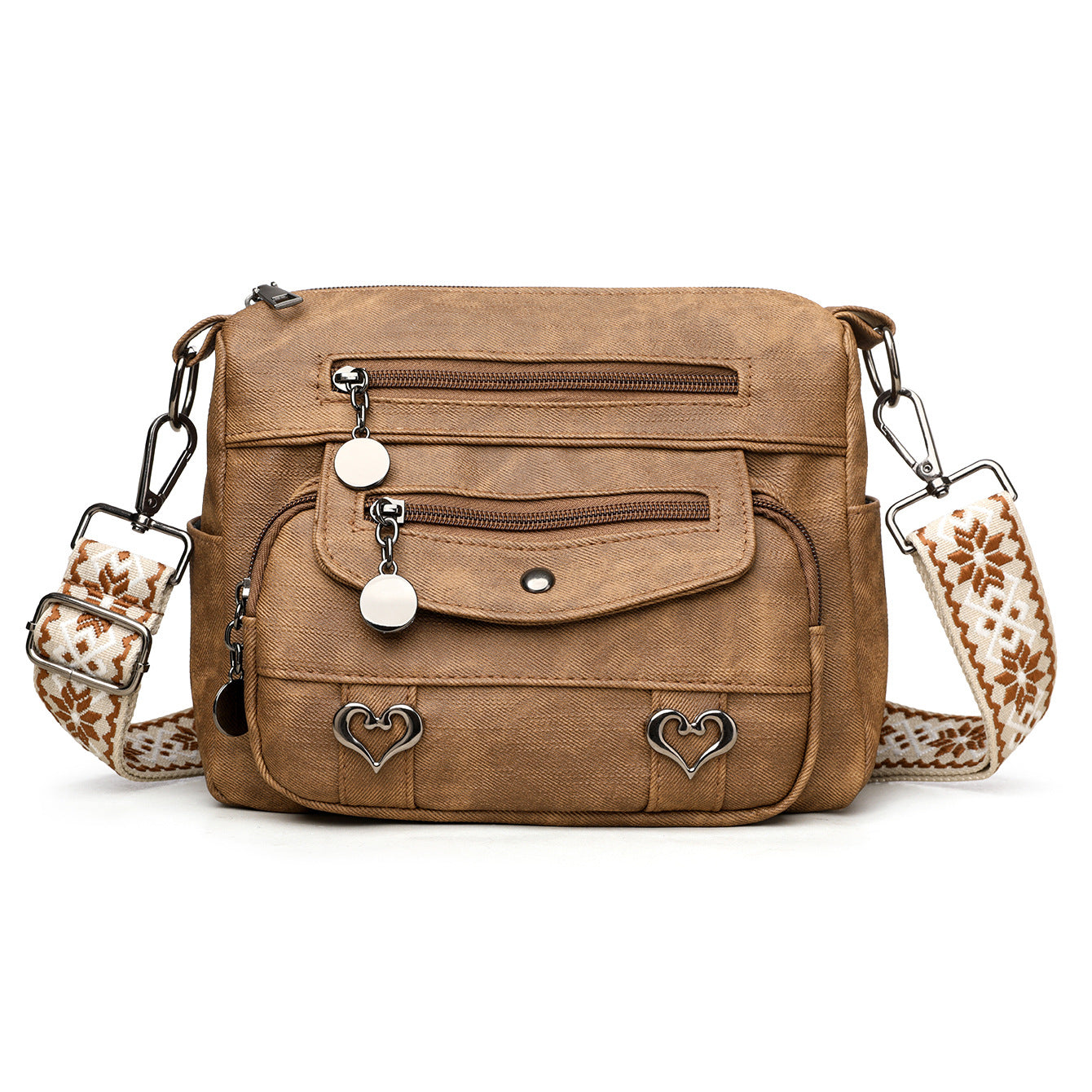 Retro Style Vintage Multi Pocket Shoulder Bag