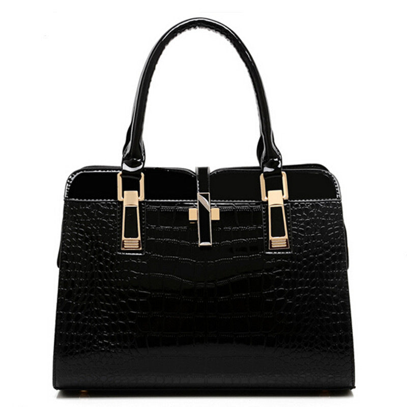 Elegant Crocodile Pattern Handbag