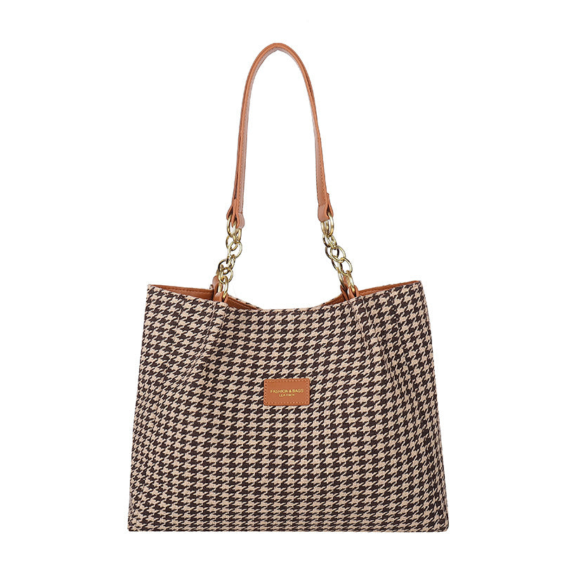 Retro Check Pattern Tote Bag