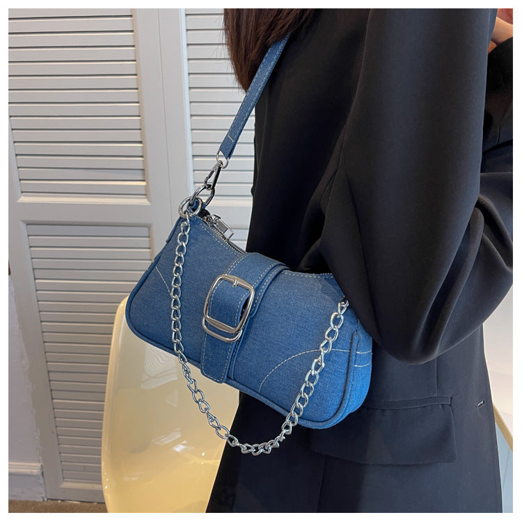 Vintage Denim Shoulder Bag