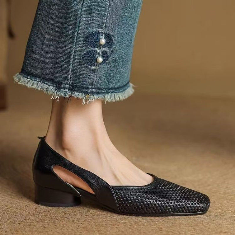 Elodie Cutwork Mary Jane Sandals