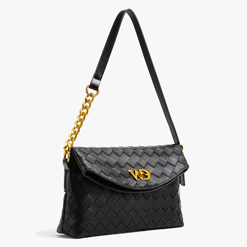 Luxe Chain Accent Shoulder Bag