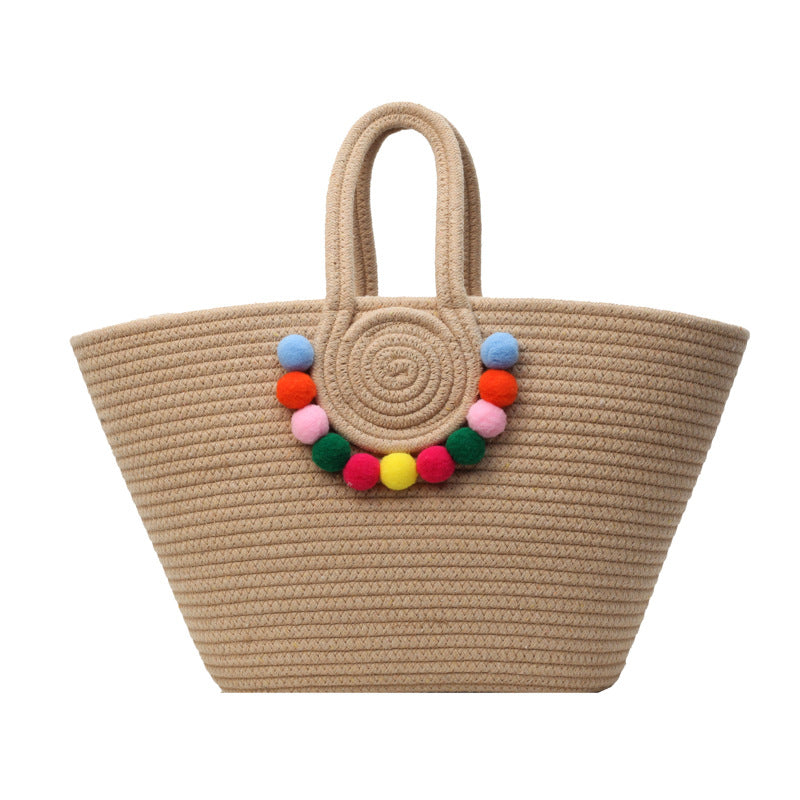 Casual Straw Bucket Bag