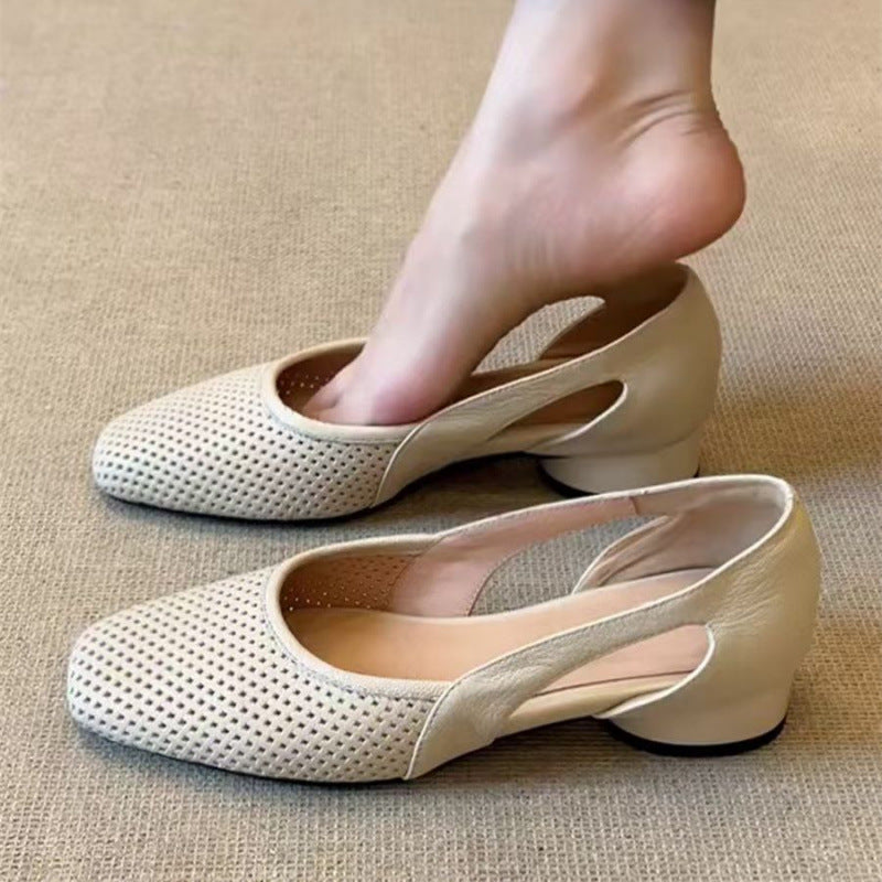 Elodie Cutwork Mary Jane Sandals