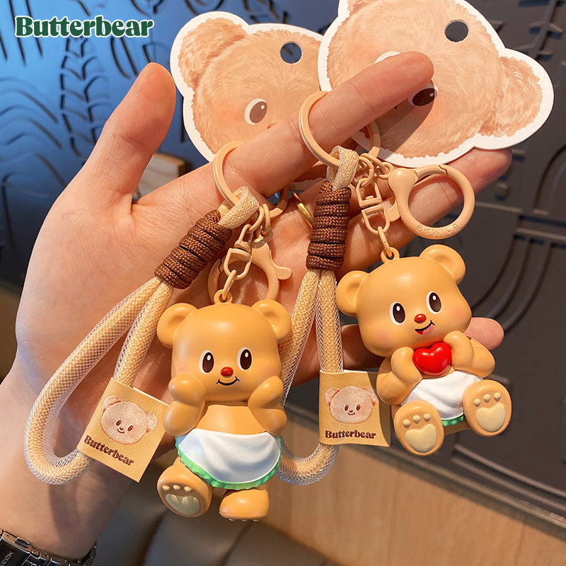 Golden Butter Bear Bag Charm