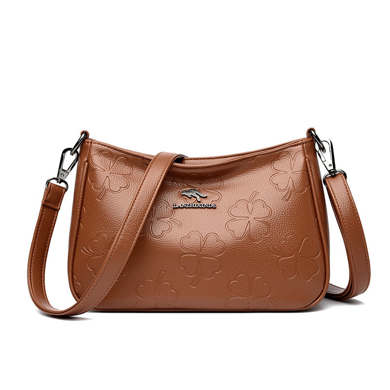 Floral Embossed Shoulder Bag