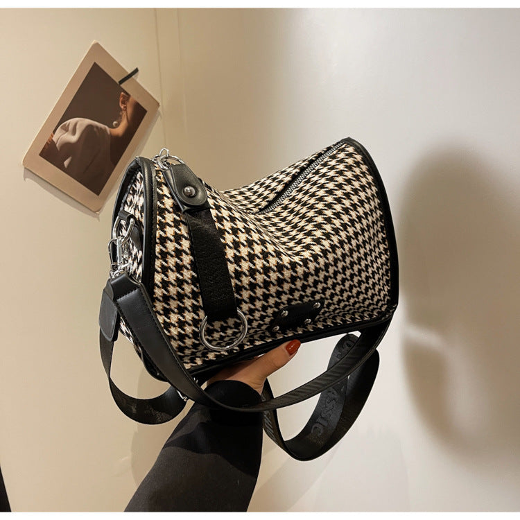 Houndstooth Pillow Crossbody Bag