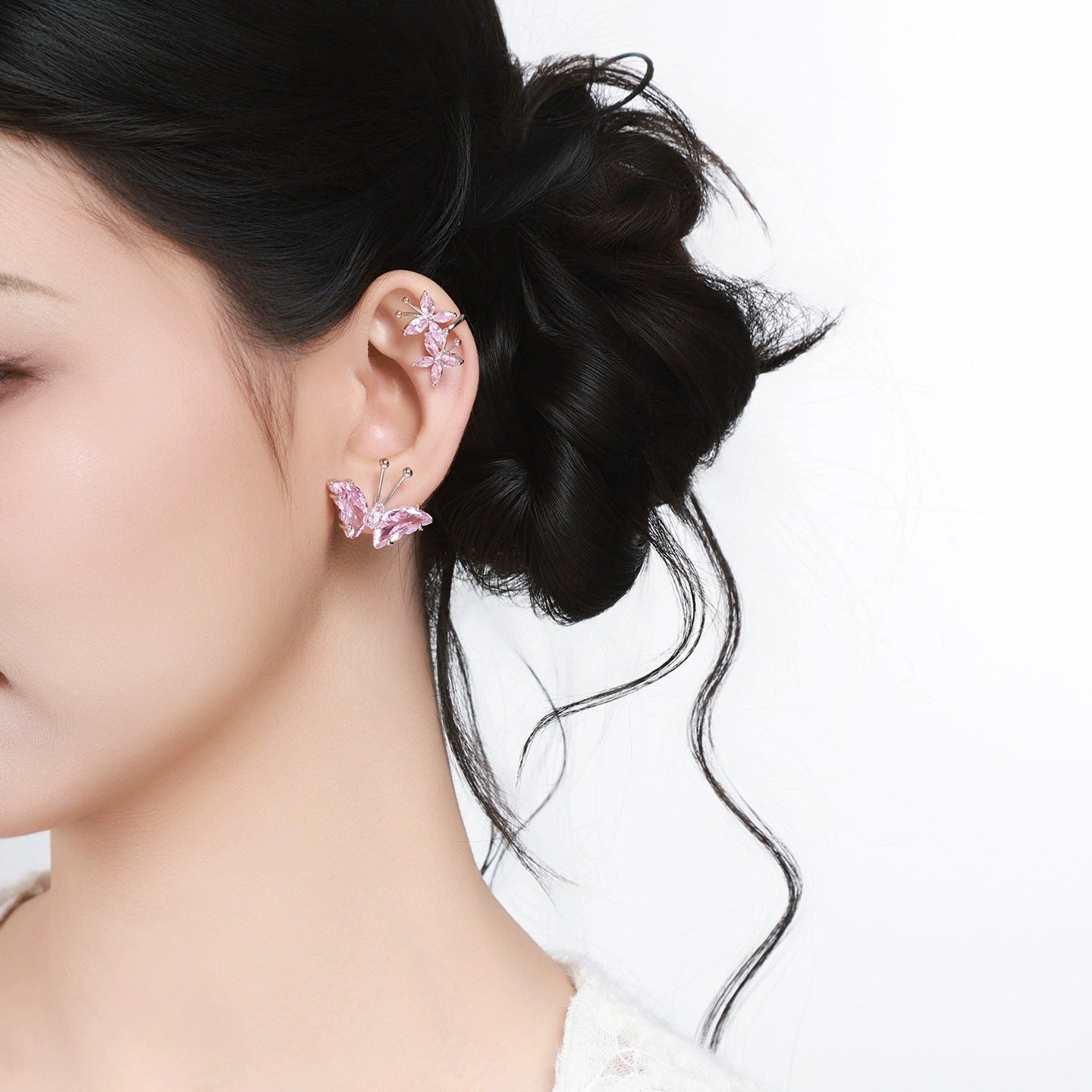 Pink Sweet & Cool Spicy Girl Stud Earrings