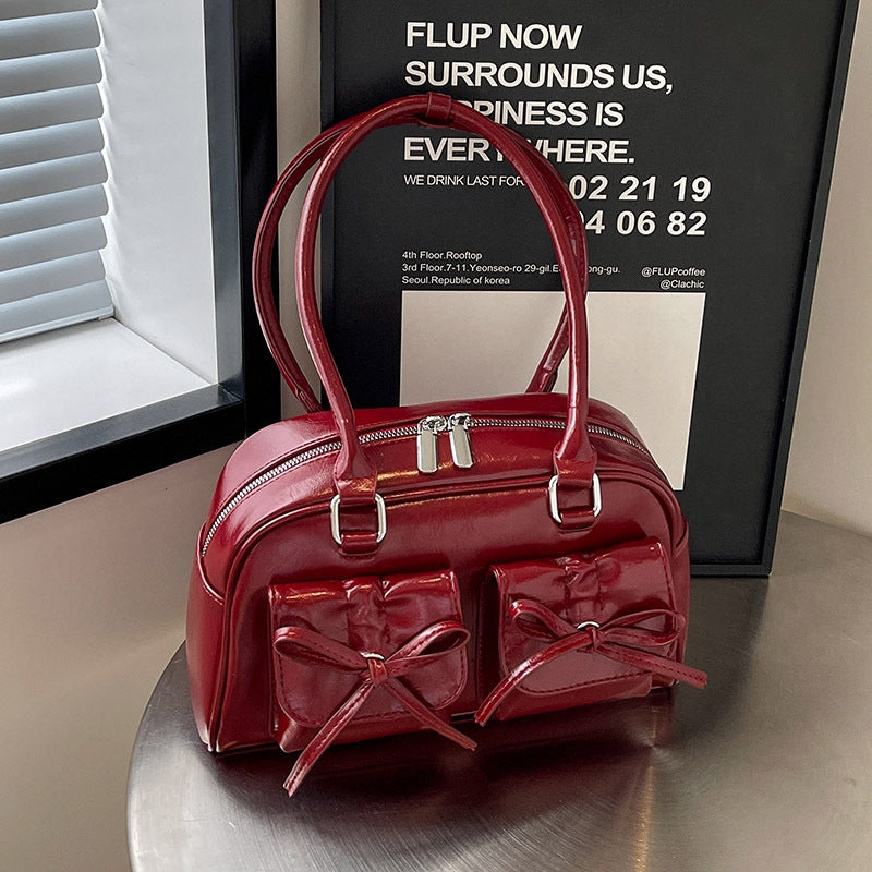 Ballet Style Bow Shoulder Bag