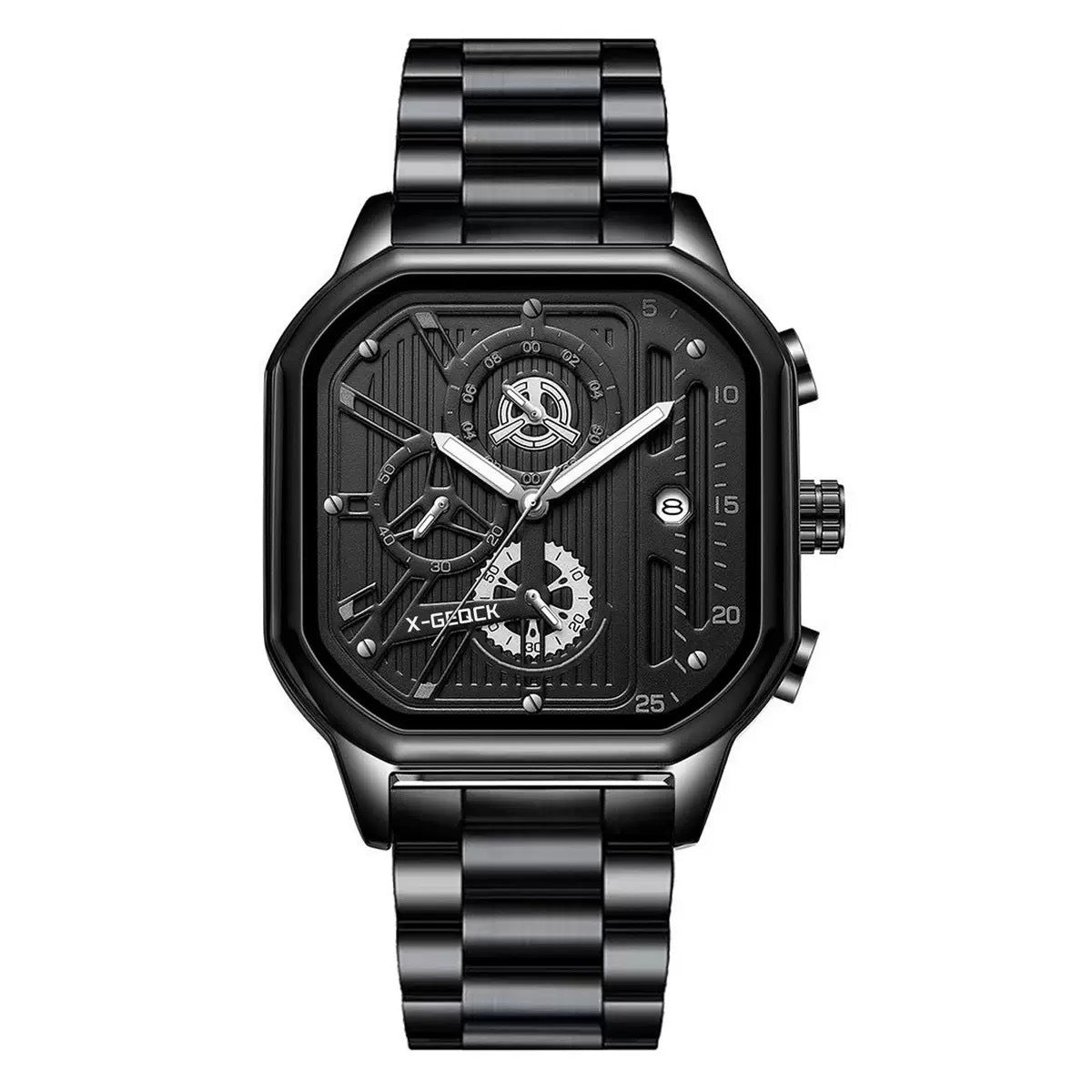 Angular Luminous Steel Watch