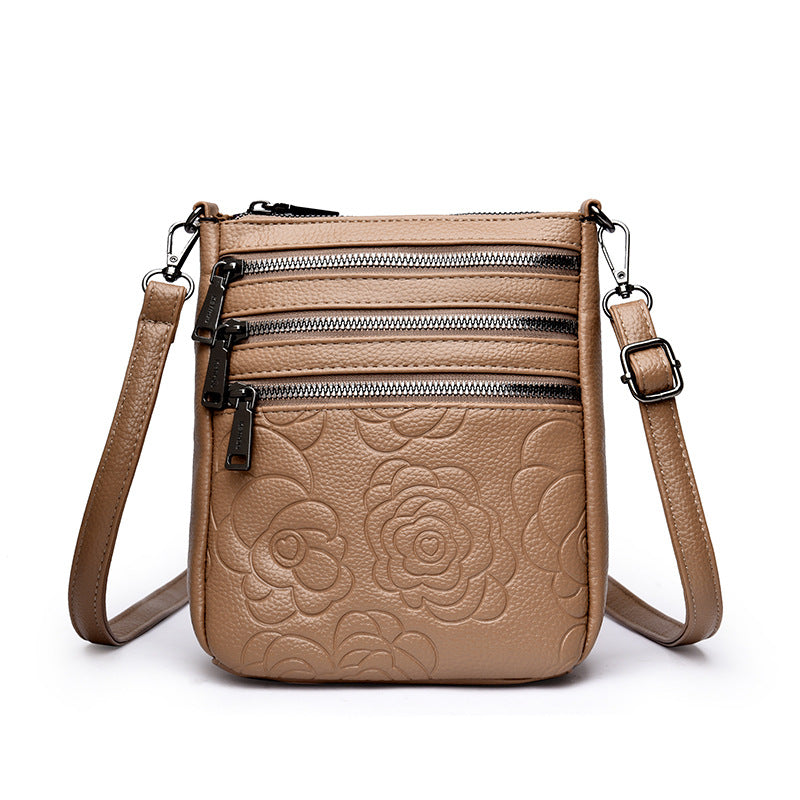 Floral Embossed Crossbody Bag