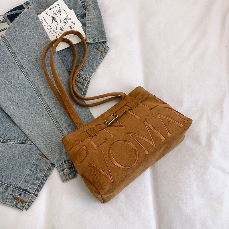 Velours Ballet Suede Shoulder Bag