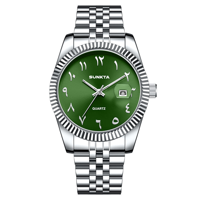 Arabic Dial Stainless Steel Watch