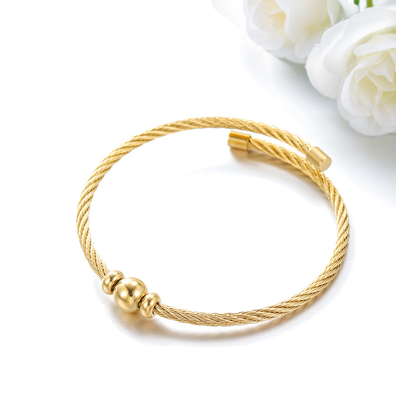 Twisted Gold Plated Adjustable Bracelet