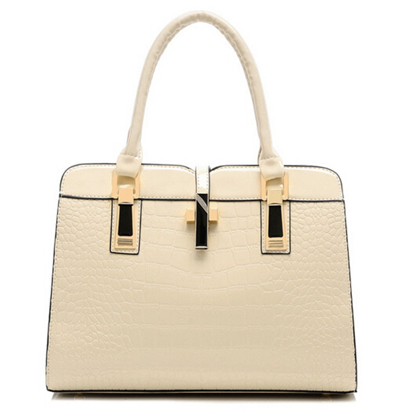 Elegant Crocodile Pattern Handbag