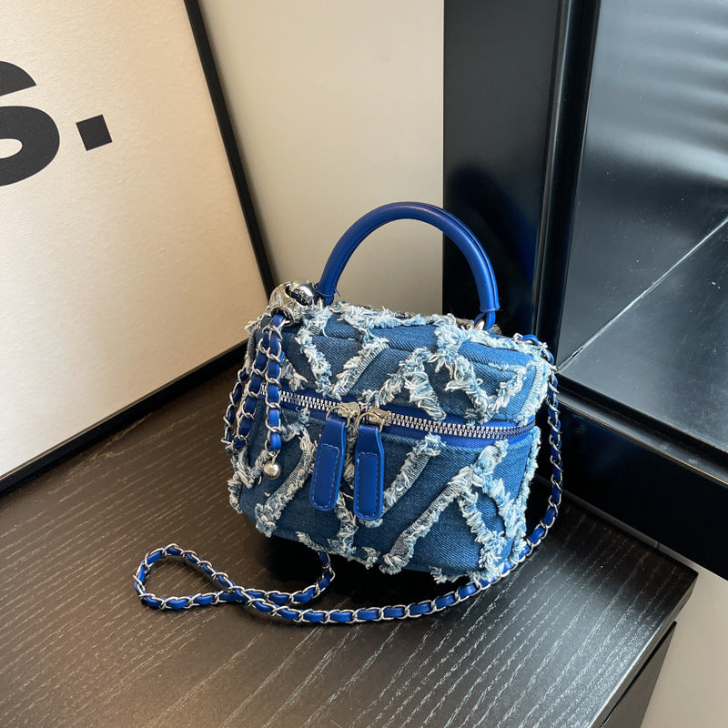 Denim Tassel Box Mini Bag