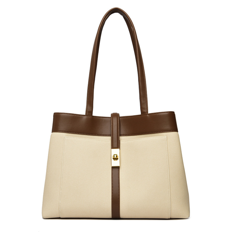 High-End Contrast Color Large Capacity Shoulder Bag