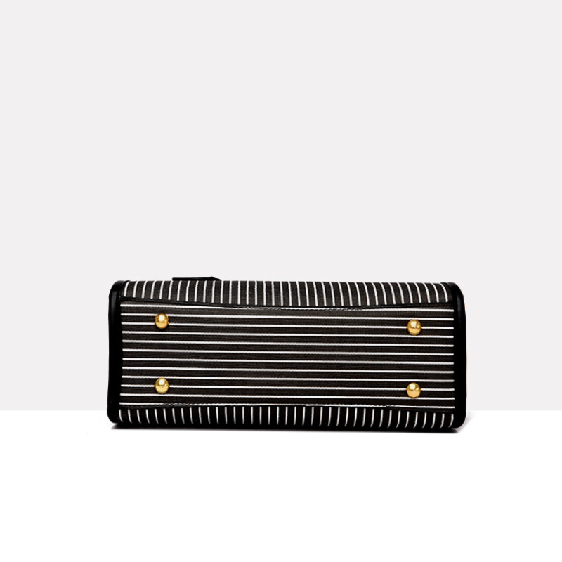 Urban Edge Striped Structured Women's Fashion Handbag