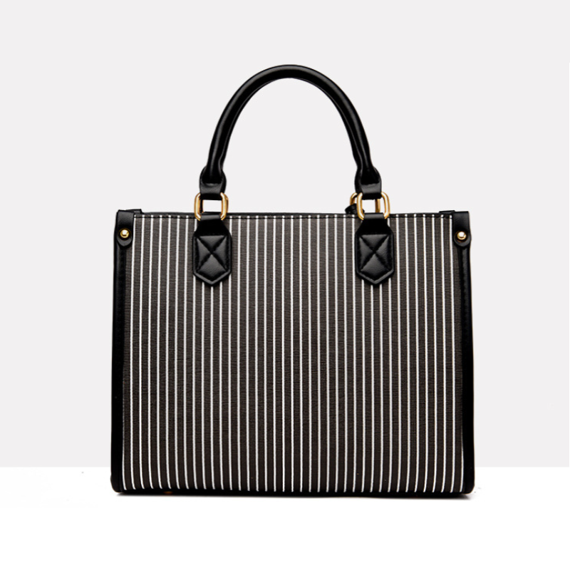 Urban Edge Striped Structured Women's Fashion Handbag