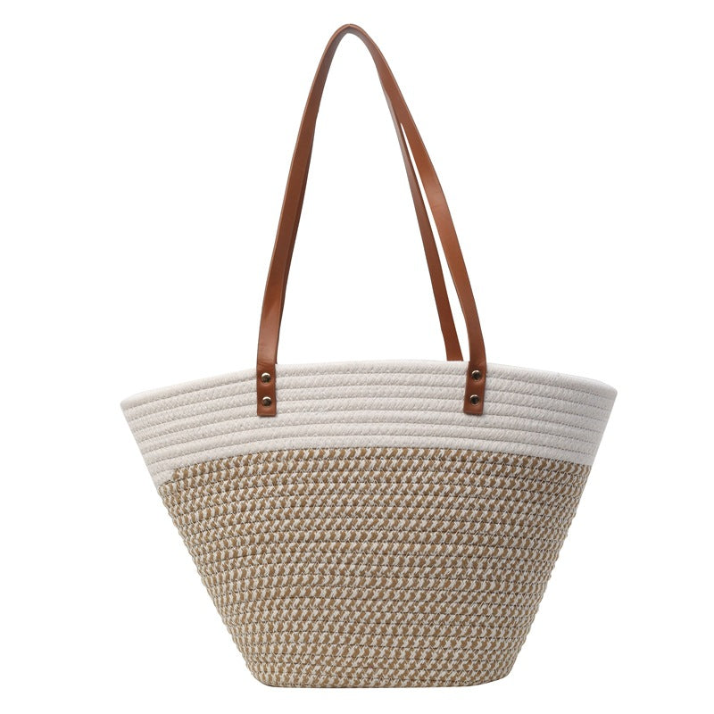 Fashionable Seaside Straw Tote Bag