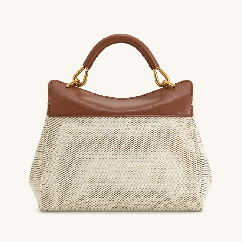 Lucia Genuine Leather Lock Handbag