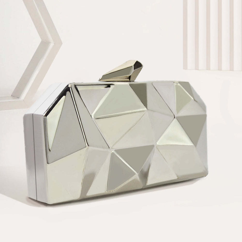 Glam Metal Diagonal Clutch