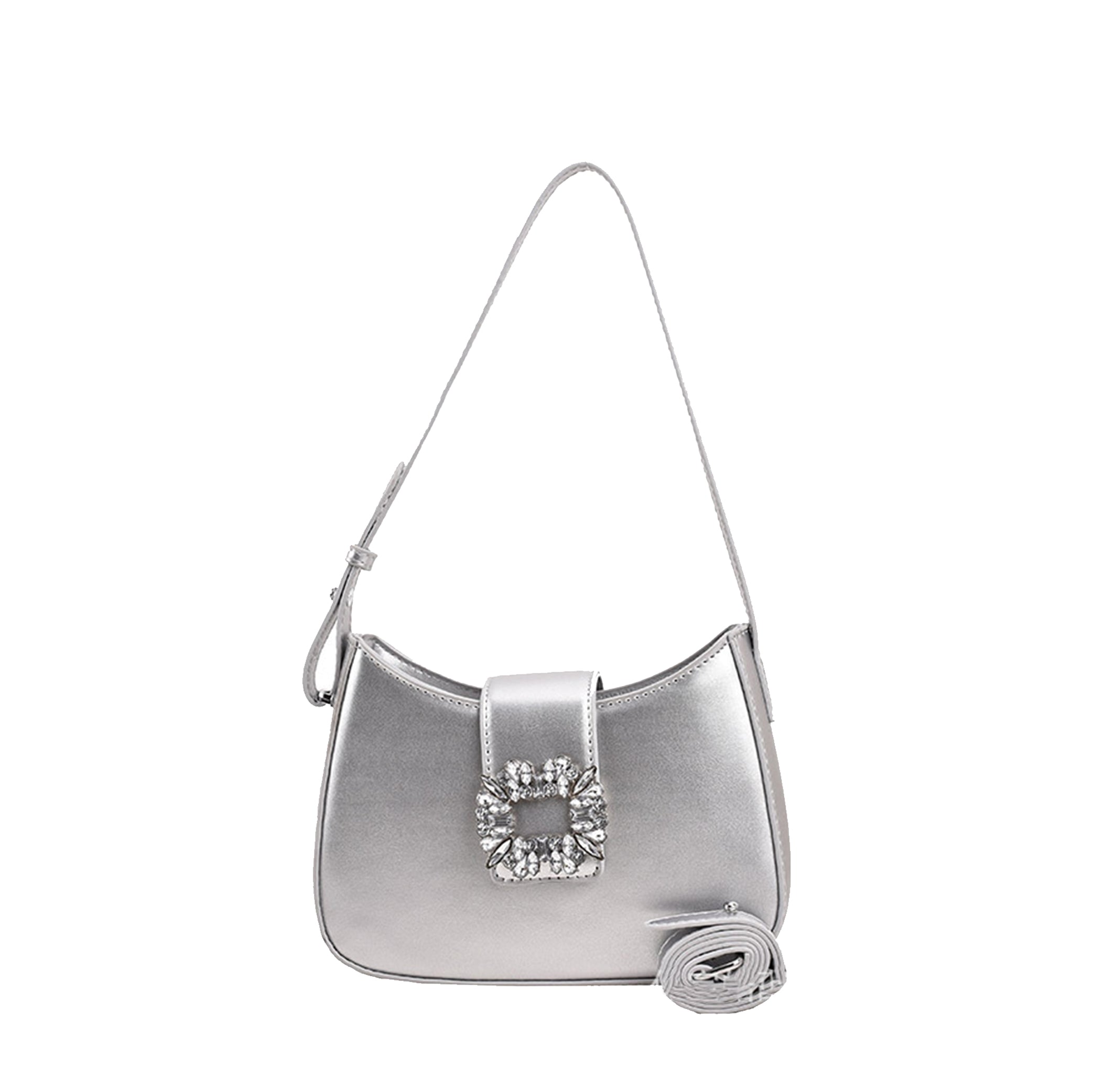 Metallic Buckle Shoulder Bag