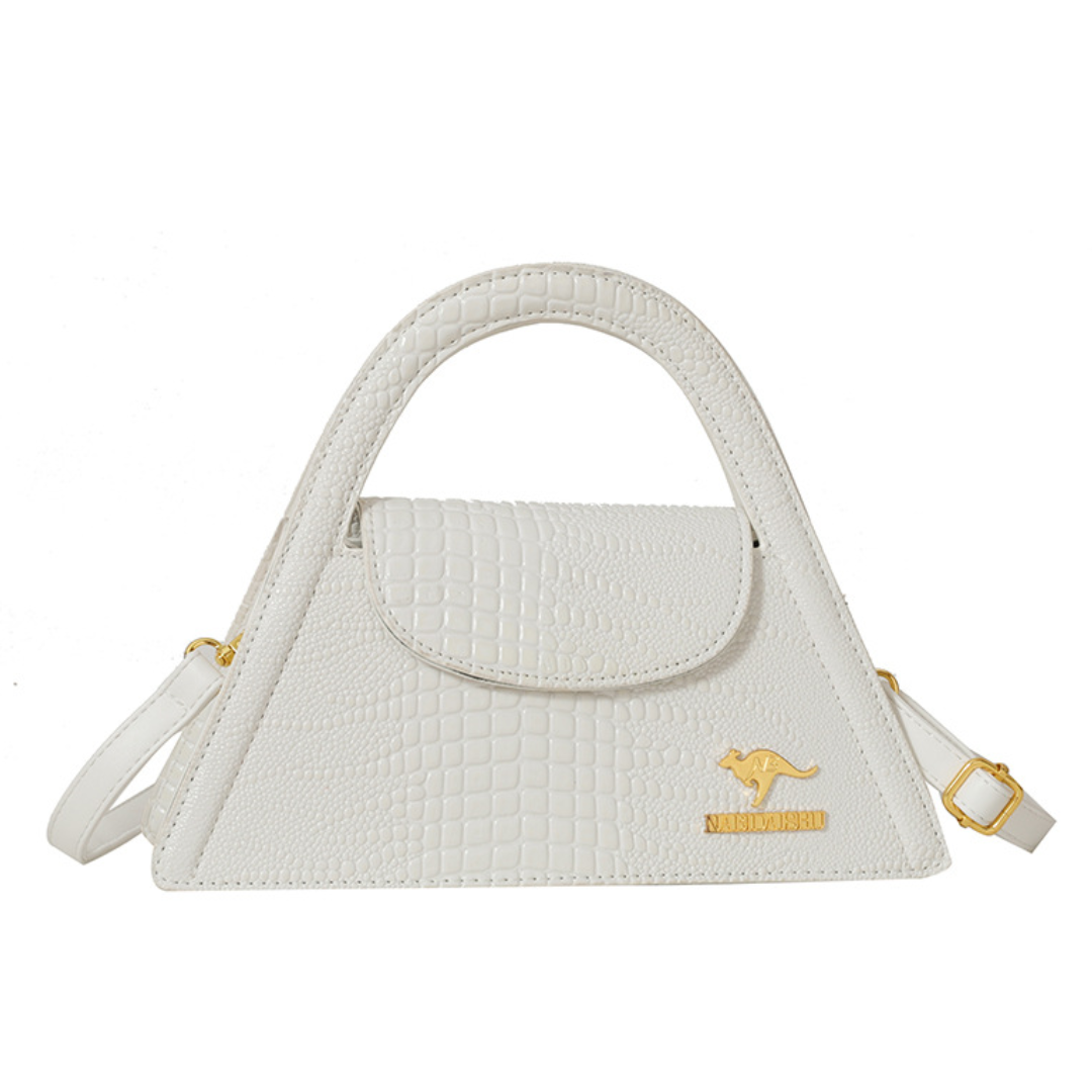 Solid Chic Croc Textured Crossbody Bag