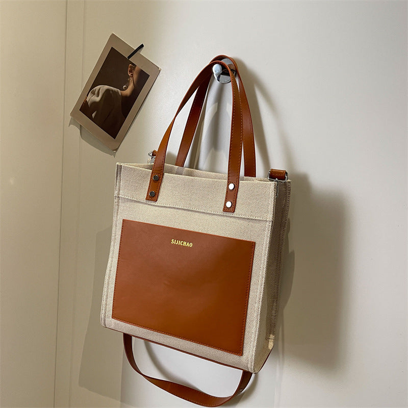 Retro Canvas Contrast Tote Bag