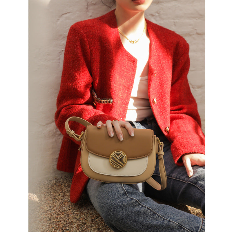 Genuine Leather Niche Saddle  Mini Shoulder Bag