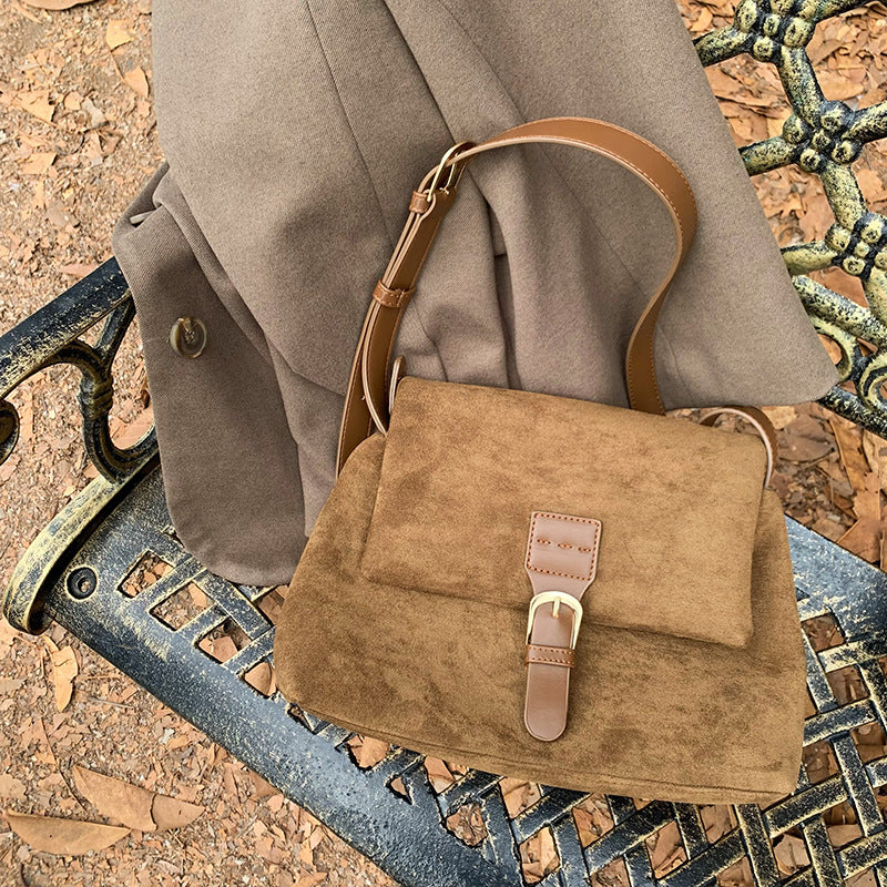 Casual Suede Crossbody Bag