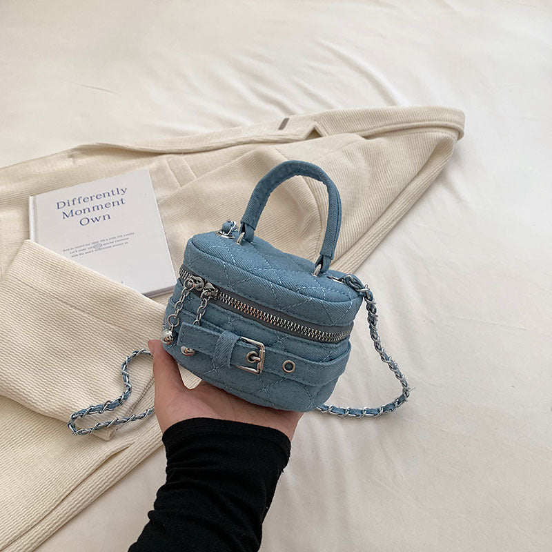 Denim Rhombus Mini Bag