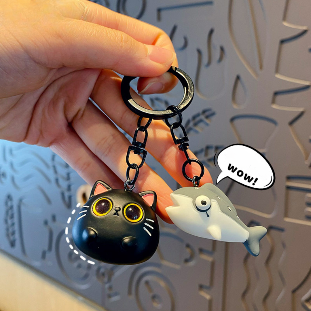 Cat & Catch Keychain