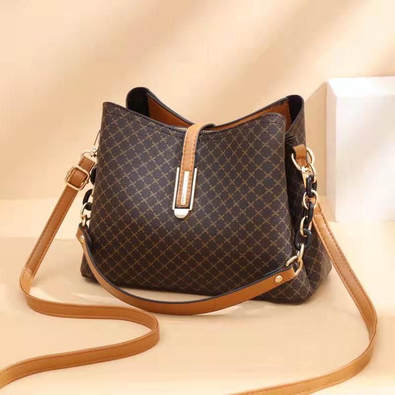 Large Capacity Triple Layer PU Leather Shoulder Messenger Bag