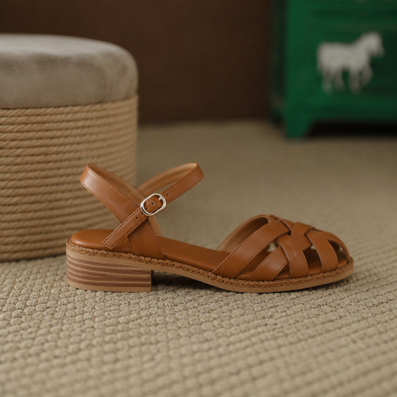 Marais Woven Block-Heel Sandals