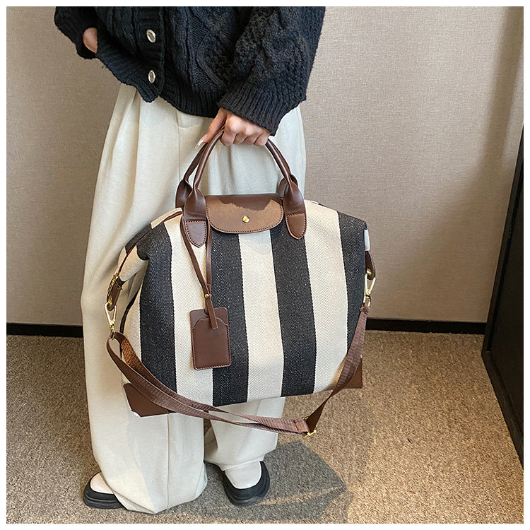 Striped Design Tote Bag