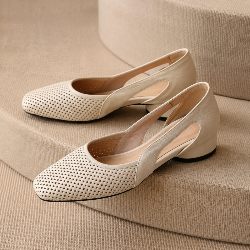Elodie Cutwork Mary Jane Sandals