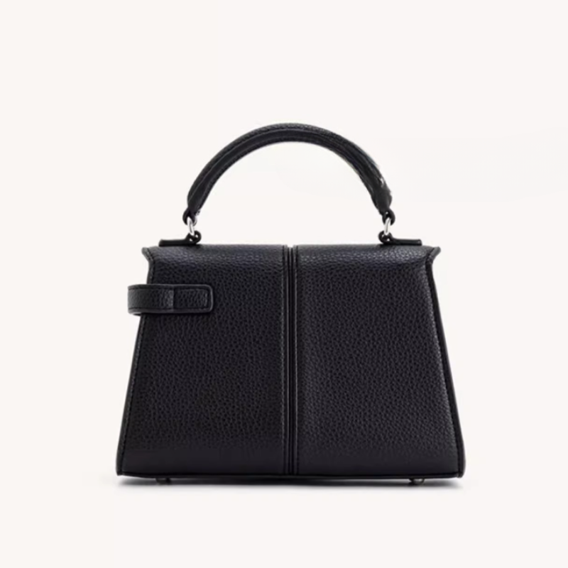 Luxury Genuine Leather Trapezoid Handbag