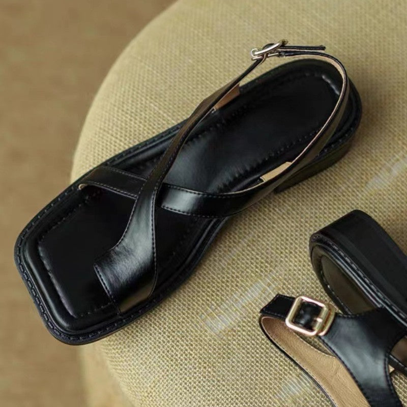 Rivelle Square-Toe Slip-On Sandals