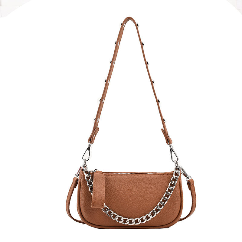 Litchi Charm Chain Crossbody Bag