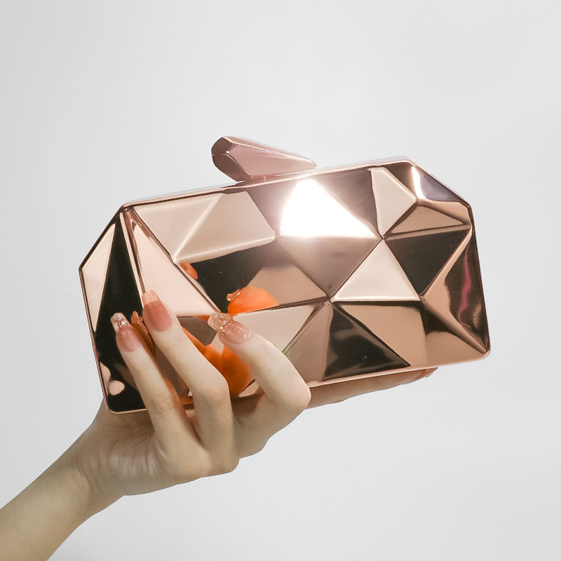 Glam Metal Diagonal Clutch